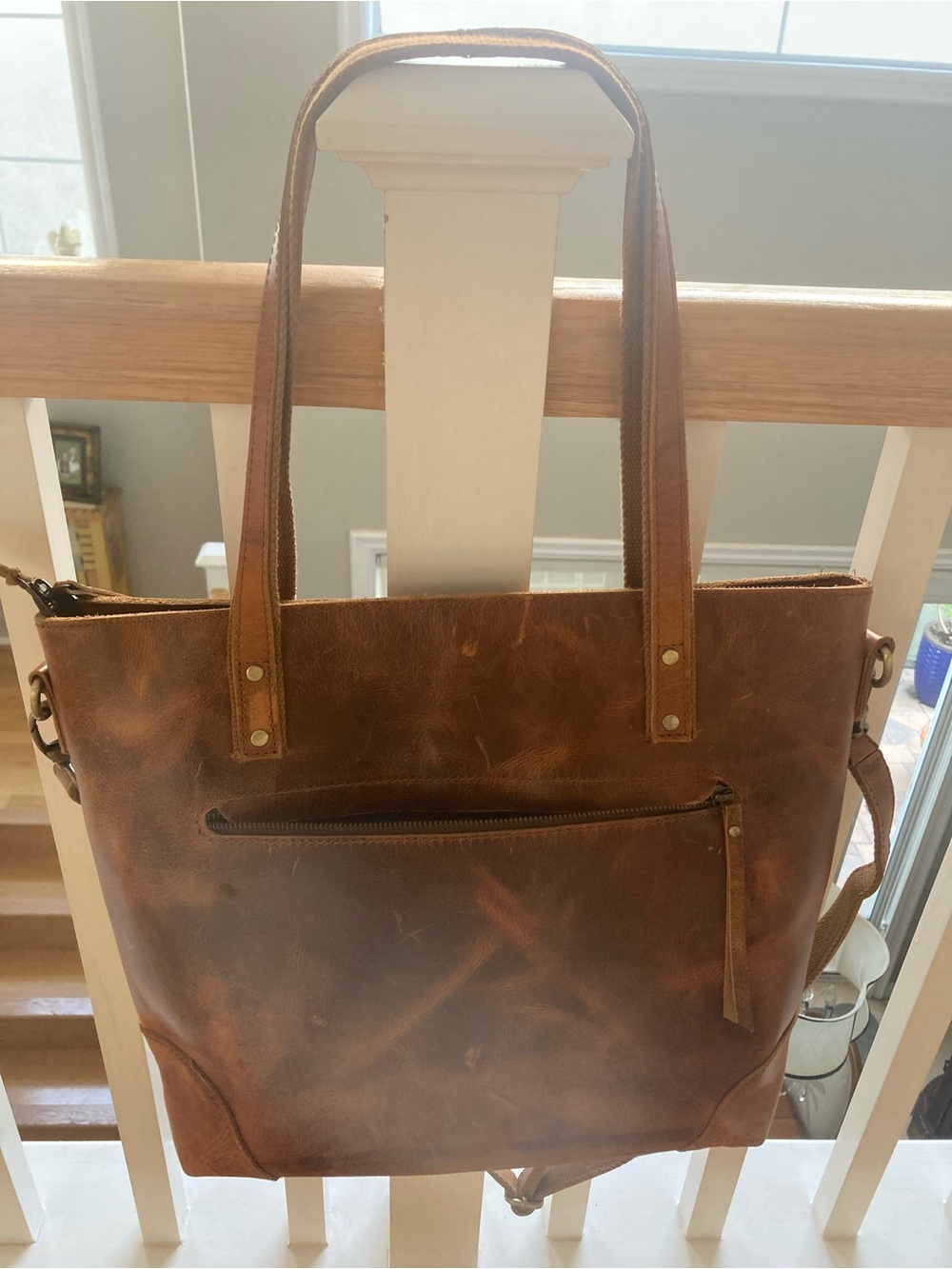 Leather Tote Bag in Brown - Classic Women's Shoulder Bag